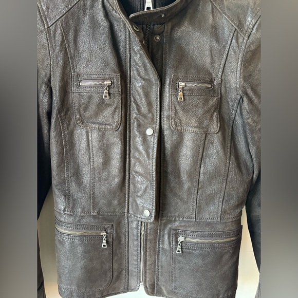 Simply Fantastic Danier Leather Moto Jacket (Chocolate Brown) - Picture 4 of 14